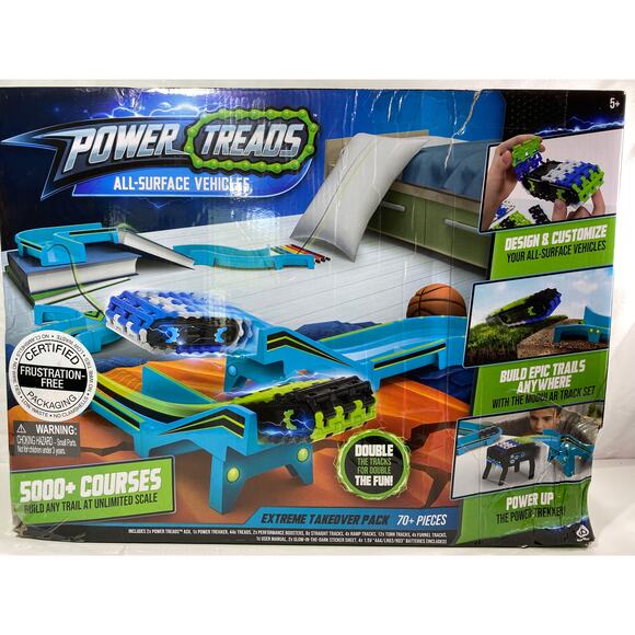 Power Treads All terrain Glow In The Dark 70 Piece Courses Tracks New Damaged Bx - Picture 4 of 10